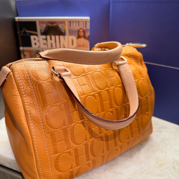 Carolina Herrera Orange CH Embossed Bag - Picture 3 of 15